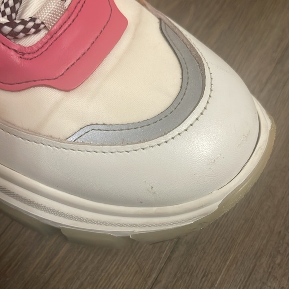 Prada Centaurus Leather Platform Trainers white and pink - Picture 11 of 16